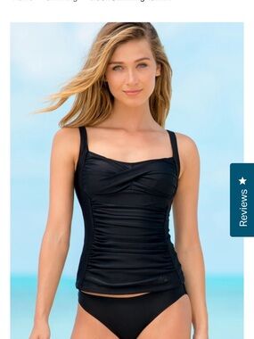 Hapari Black Slimming Tankini (Top Only) Size M - New With Tags